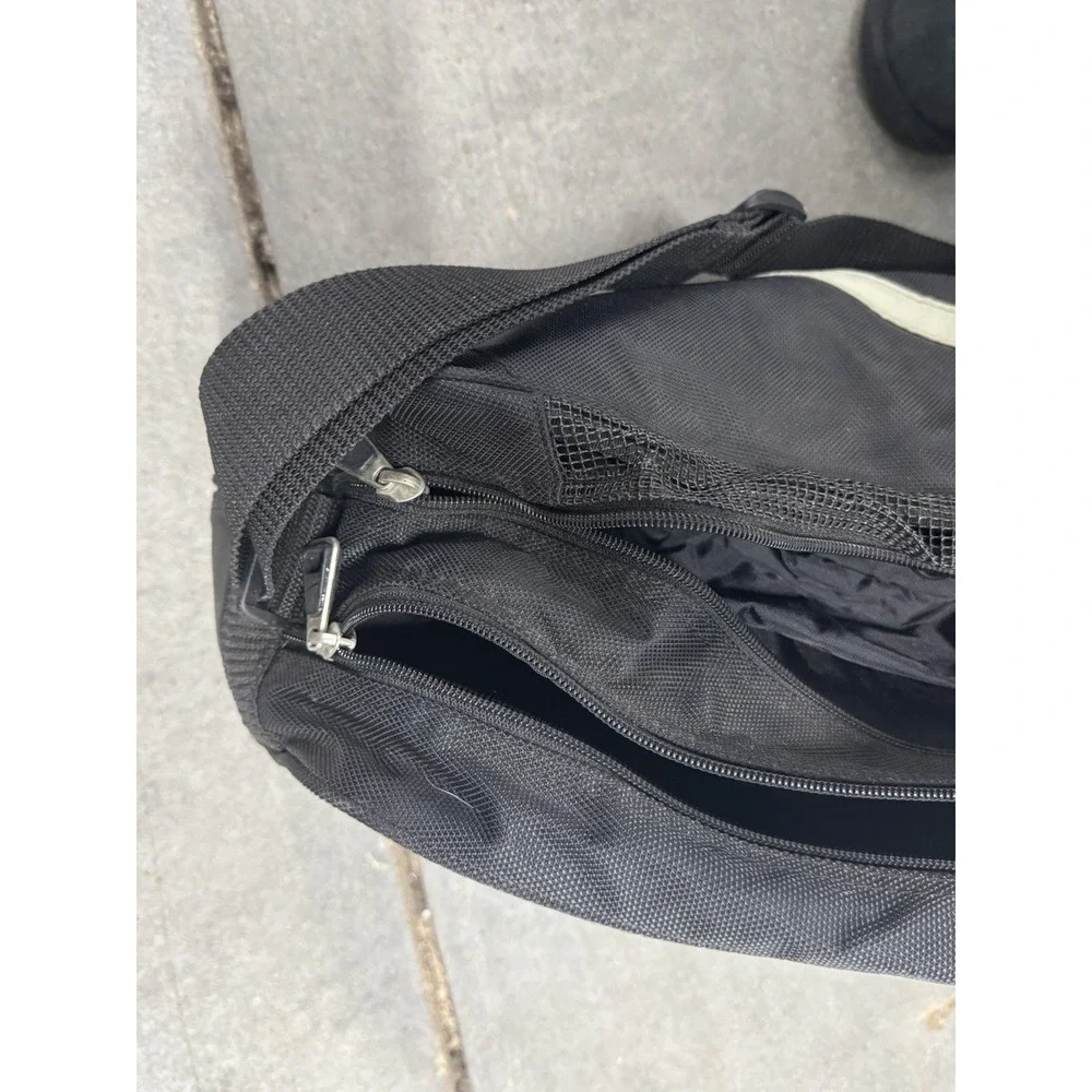 VTG Nike Tennis Racquet Pickle Ball Black Bag Double Slot Zipper‎ Shoulder Strap